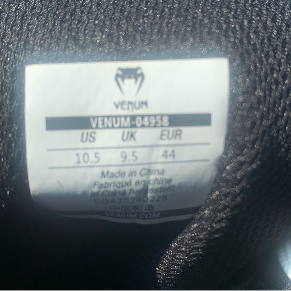 Venum Unisex High-Top Boxing Shoe, Black White, Size 10.5 NWT - Picture 5 of 16